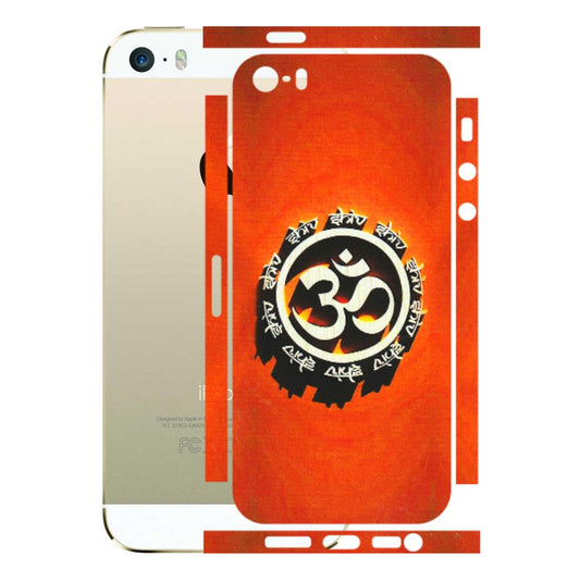 Apple iPhone Skins (All Models) - Aum Shiv Orange - 3D Embossed Finish (L-32) iPhone 5S
