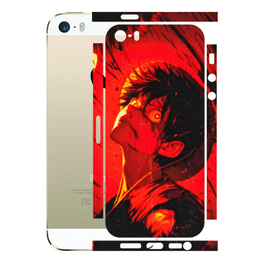 Apple iPhone Skins (All Models) - D.Luffy Power Up One Piece Anime - 3D Embossed Finish (L-326) iPhone 5S