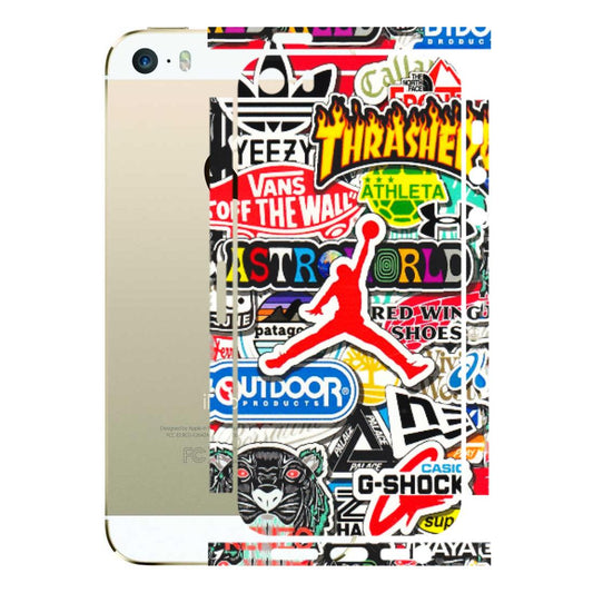 Apple iPhone Skins (All Models) - Multi Brands Sticker Graffiti - 3D Embossed Finish (L-37) iPhone 5S