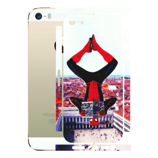 Apple iPhone Skins (All Models) - Spiderman Hanging - 3D Embossed Finish (L-53) iPhone 5S