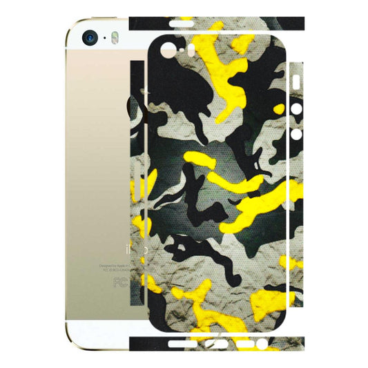 Apple iPhone Skins (All Models) - Yellow Camouflage - 3D Embossed Finish (L-61) iPhone 5S