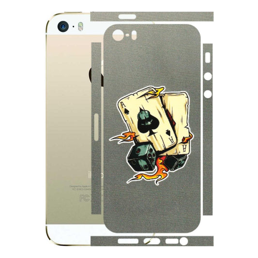 Apple iPhone Skins (All Models) - Grey Cards Of Ace - 3D Embossed Finish (L-77) iPhone 5S