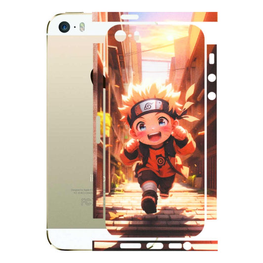 Apple iPhone Skins (All Models) - Naruto Cute Toon Running - Matte Finish (M-04) iPhone 5S