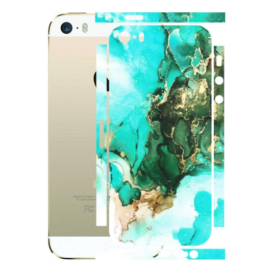 Apple iPhone Skins (All Models) - The Blue Gold Marble - Matte Finish (M-124) iPhone 5S