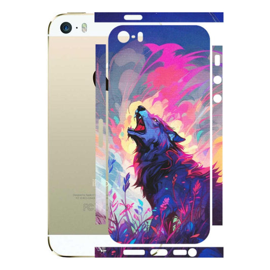 Apple iPhone Skins (All Models) - New Wild Wolf Abstract - Matte Finish (M-125) iPhone 5S
