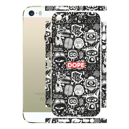 Apple iPhone Skins (All Models) - Dope Stay Classy Black Doodles - Matte Finish (M-126) iPhone 5S