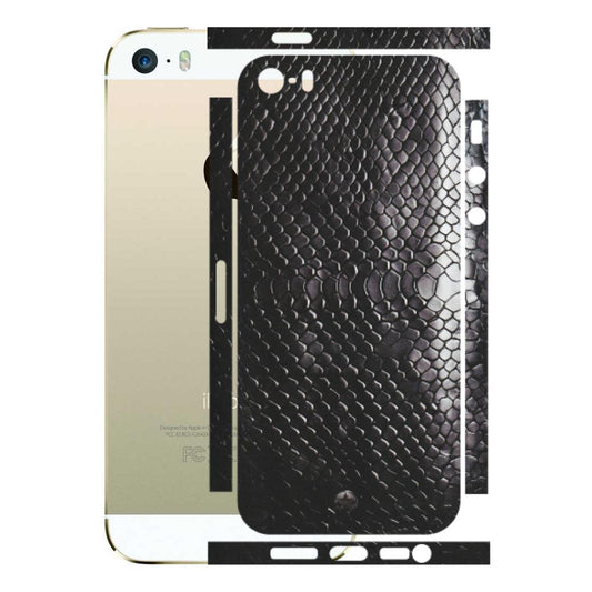 Apple iPhone Skins (All Models) - Black Snack Leather - Matte Finish (M-147) iPhone 5S
