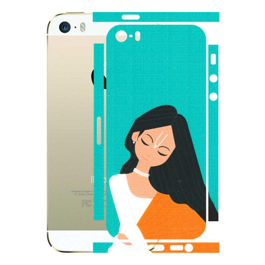 Apple iPhone Skins (All Models) - Radhe Radhe With Hindu Symbol - Matte Finish (M-164) iPhone 5S