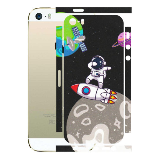 Apple iPhone Skins (All Models) - Astronaut Vibing Toon Running - Matte Finish (M-39) iPhone 5S