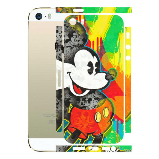 Apple iPhone Skins (All Models) - Multiple Mickey With Colourful Texture - Matte Finish (M-84) iPhone 5S