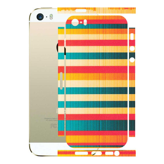 Apple iPhone Skins (All Models) - Colourful Stripes Soothing Effect - Matte Finish (M-86) iPhone 5S