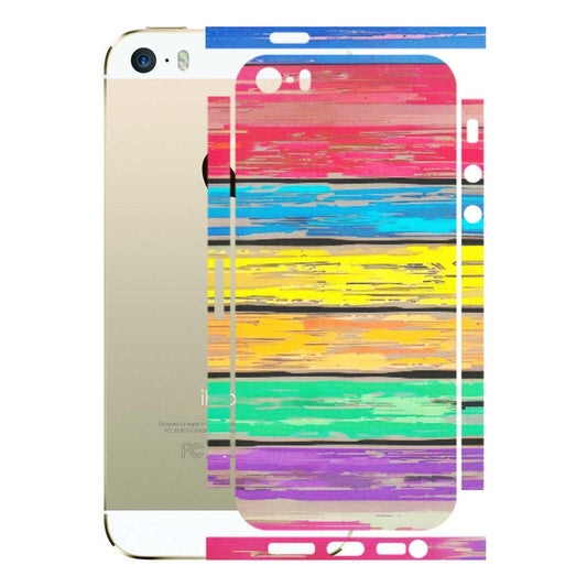 Apple iPhone Skins (All Models) - Multi Colour Wooden Wall - Matte Finish (M-96) iPhone 5S