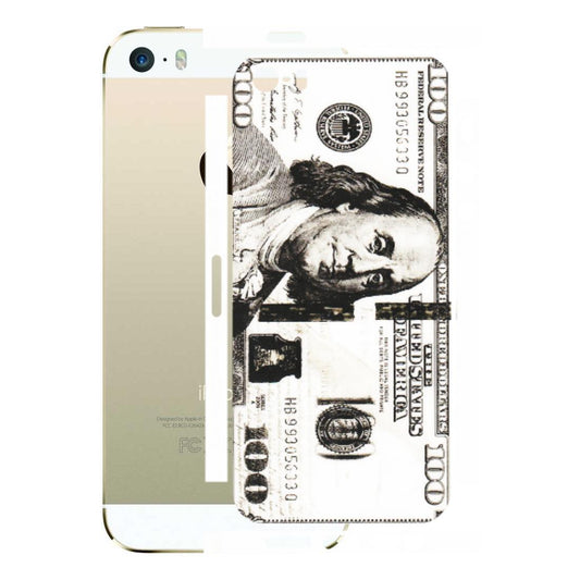 Apple iPhone Skins (All Models) - 100 Dollar Currency - Transparent Finish (T-01) iPhone 5S