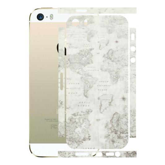 Apple iPhone Skins (All Models) - World Travel Map - Transparent Finish (T-04) iPhone 5S
