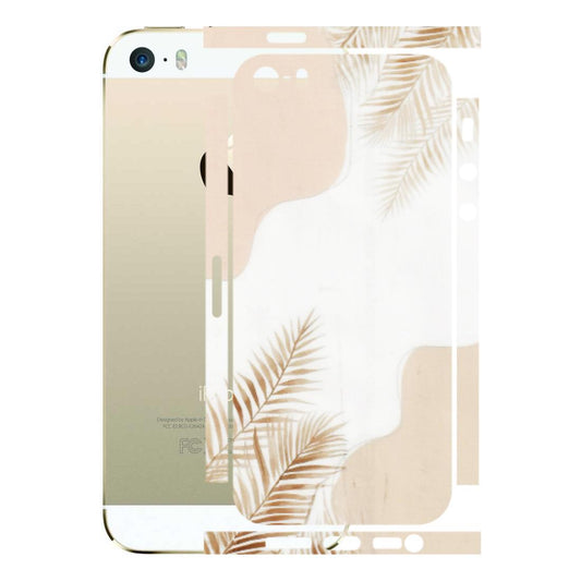 Apple iPhone Skins (All Models) - Gold Petals Abstract - Transparent Finish (T-08) iPhone 5S