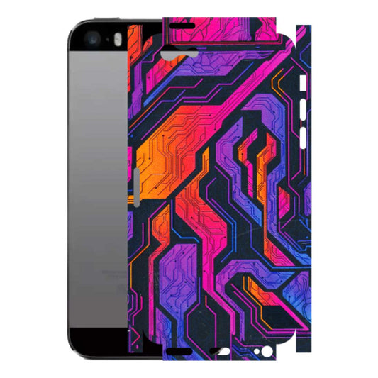 Apple iPhone Skins (All Models) - Tech Circuits Futuristic - 3D Embossed Finish (L-07) iPhone 5