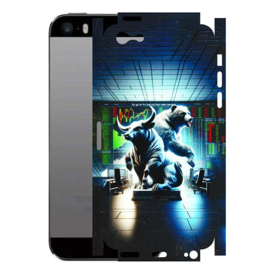 Apple iPhone Skins (All Models) - Stock Market Sensex Bear vs Bulls - 3D Embossed Finish (L-15) iPhone 5