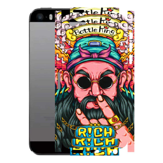 Apple iPhone Skins (All Models) - Battle King Dude Face - 3D Embossed Finish (L-178) iPhone 5