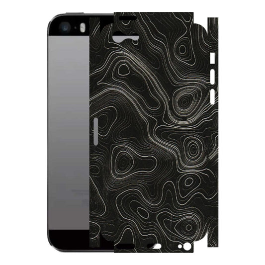 Apple iPhone Skins (All Models) - Black Swirl - 3D Embossed Finish (L-196) iPhone 5