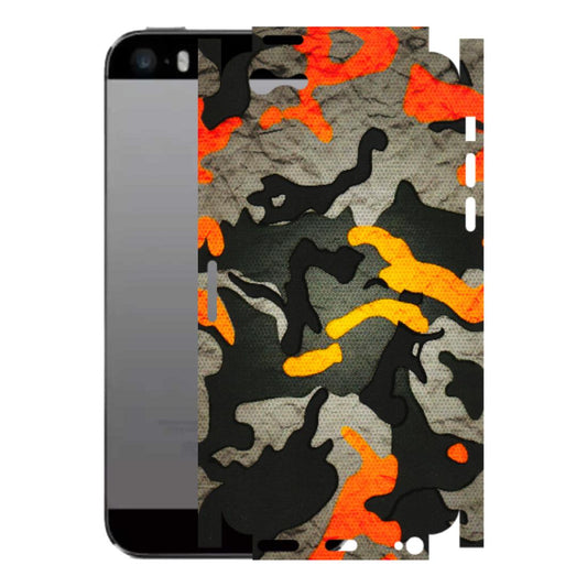 Apple iPhone Skins (All Models) - Orange Camouflage - 3D Embossed Finish (L-204) iPhone 5