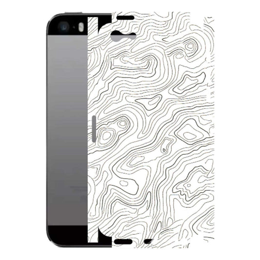 Apple iPhone Skins (All Models) - White Black Swirls - 3D Embossed Finish (L-219) iPhone 5