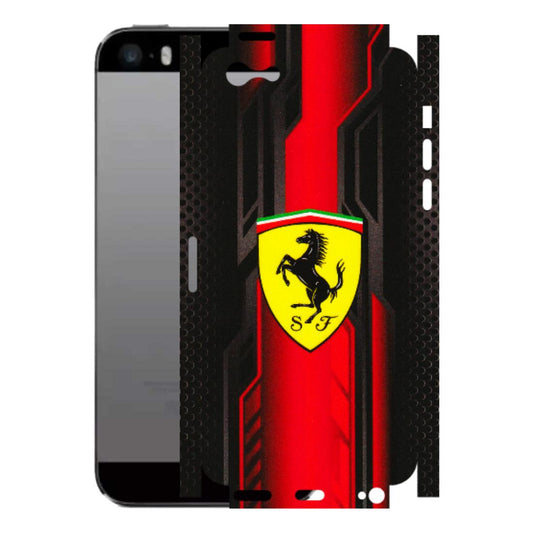 Apple iPhone Skins (All Models) - Black Ferrari Logo - 3D Embossed Finish (L-253) iPhone 5