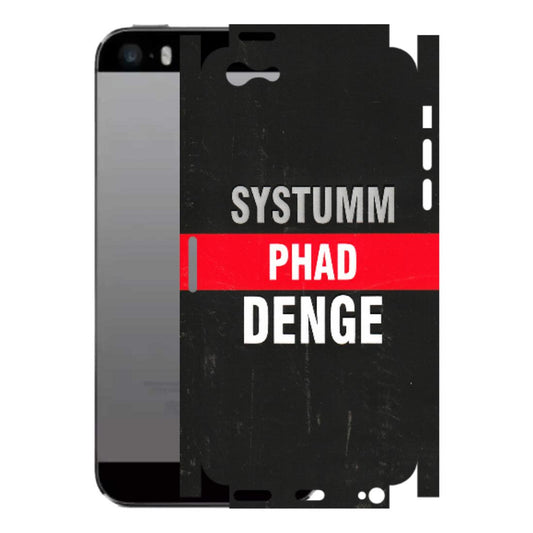 Apple iPhone Skins (All Models) - Systumm Phad Denge - 3D Embossed Finish (L-278) iPhone 5
