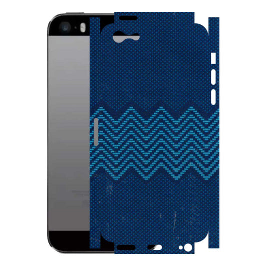 Apple iPhone Skins (All Models) - Blue Sober Waves - 3D Embossed Finish (L-306) iPhone 5
