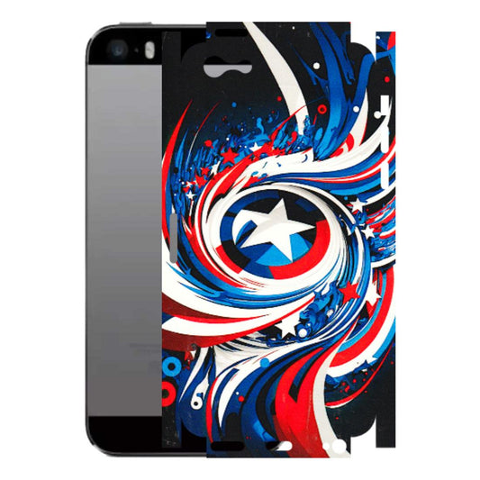 Apple iPhone Skins (All Models) - Captain America Logo - 3D Embossed Finish (L-307) iPhone 5