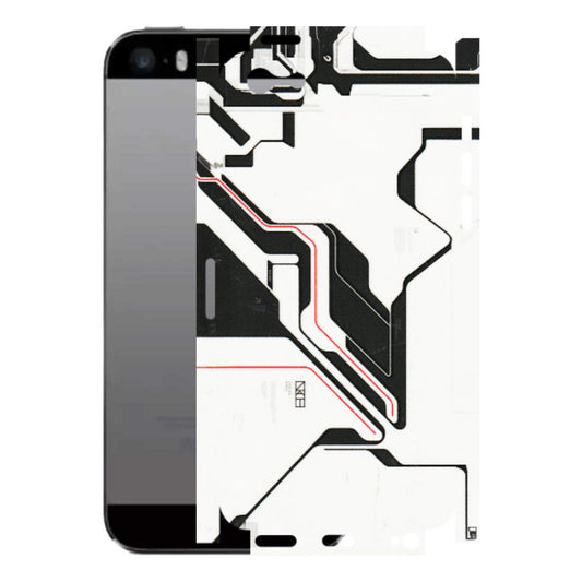 Apple iPhone Skins (All Models) - White Techy Logo - 3D Embossed Finish (L-312) iPhone 5