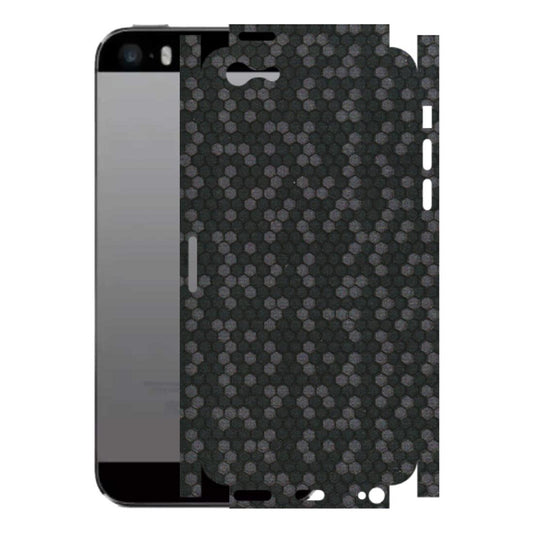 Apple iPhone Skins (All Models) - Black Grey Honeycomb Sober - 3D Embossed Finish (L-85) iPhone 5