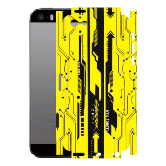 Apple iPhone Skins (All Models) - Yellow Cyberpunk - 3D Embossed Finish (L-93) iPhone 5
