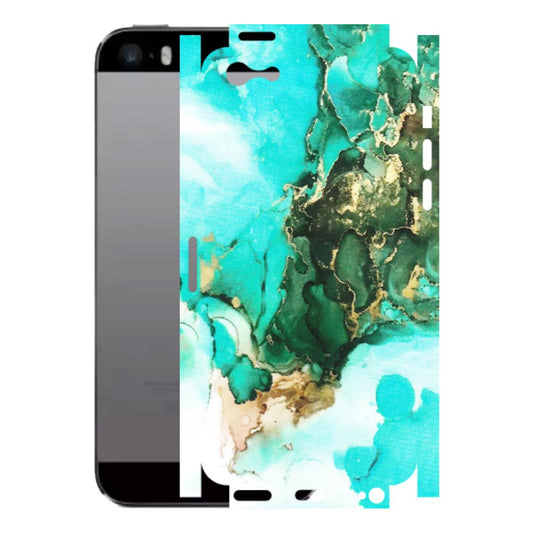 Apple iPhone Skins (All Models) - The Blue Gold Marble - Matte Finish (M-124) iPhone 5