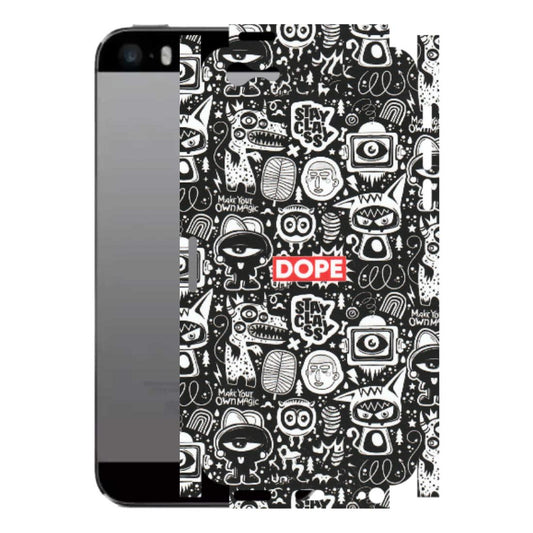 Apple iPhone Skins (All Models) - Dope Stay Classy Black Doodles - Matte Finish (M-126) iPhone 5
