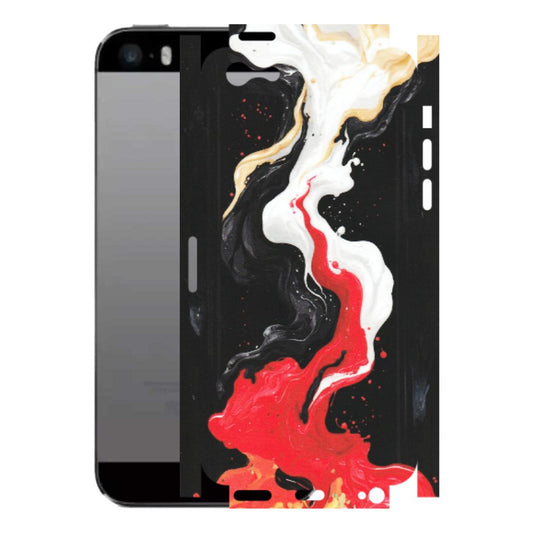Apple iPhone Skins (All Models) - Black Red White Paint Splash Fusion - Matte Finish (M-56) iPhone 5
