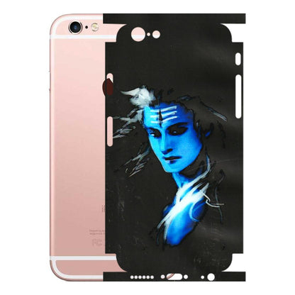 Apple iPhone Skins (All Models) - Har Har Mahadev Blue/Black - 3D Embossed Finish (L-185) iPhone 6S