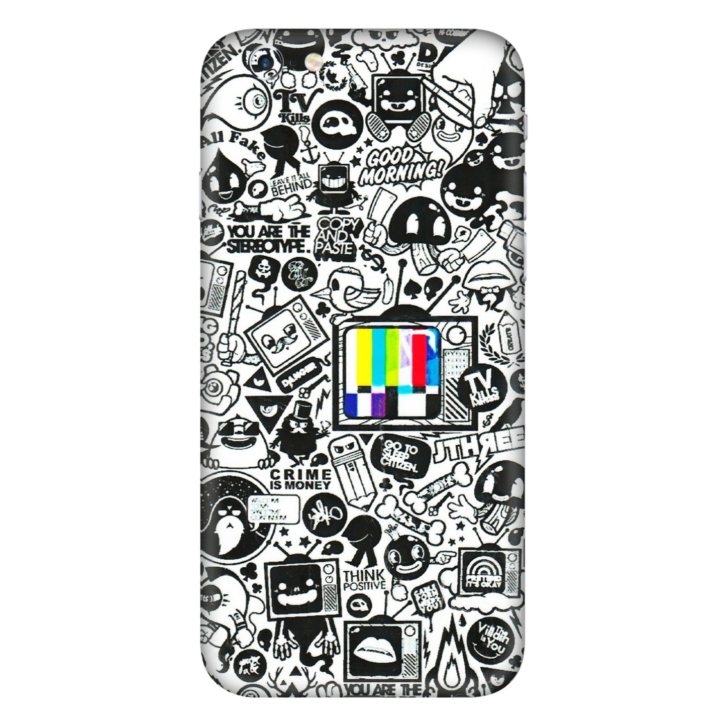 Apple iPhone Skins (All Models) - Doodles Positive Art - 3D Embossed Finish (L-263) iPhone 6S Plus