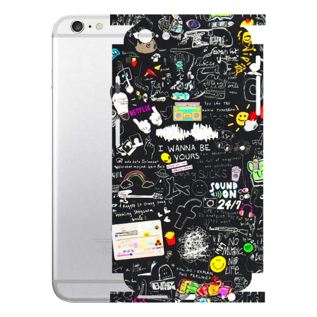 Apple iPhone Skins (All Models) - Black Creatives Doodles - 3D Embossed Finish (L-311) iPhone 6S Plus