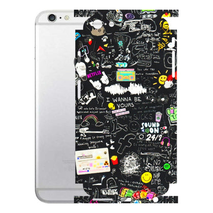 Apple iPhone Skins (All Models) - Black Creatives Doodles - 3D Embossed Finish (L-311) iPhone 6S Plus