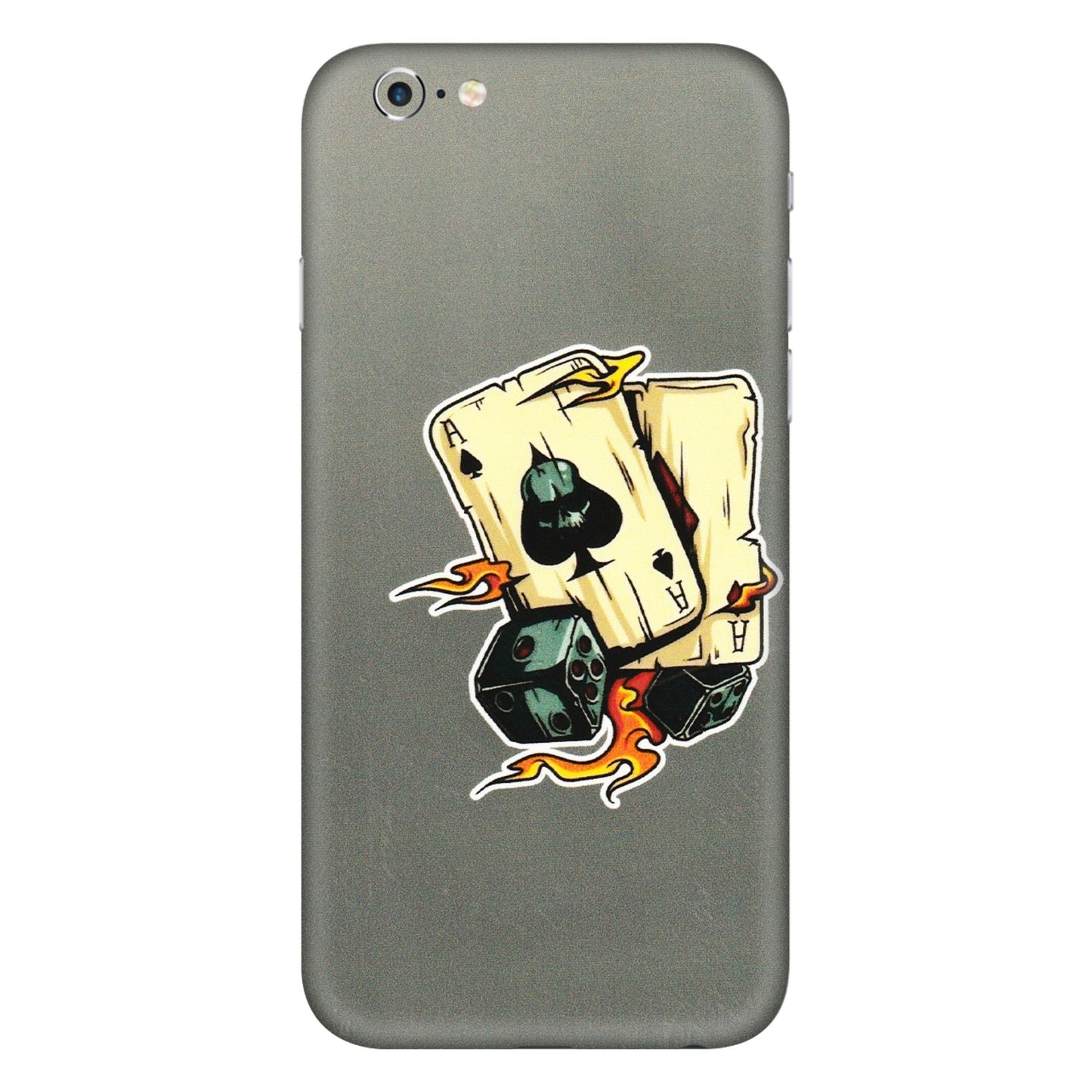Apple iPhone Skins (All Models) - Grey Cards Of Ace - 3D Embossed Finish (L-77) iPhone 6S Plus