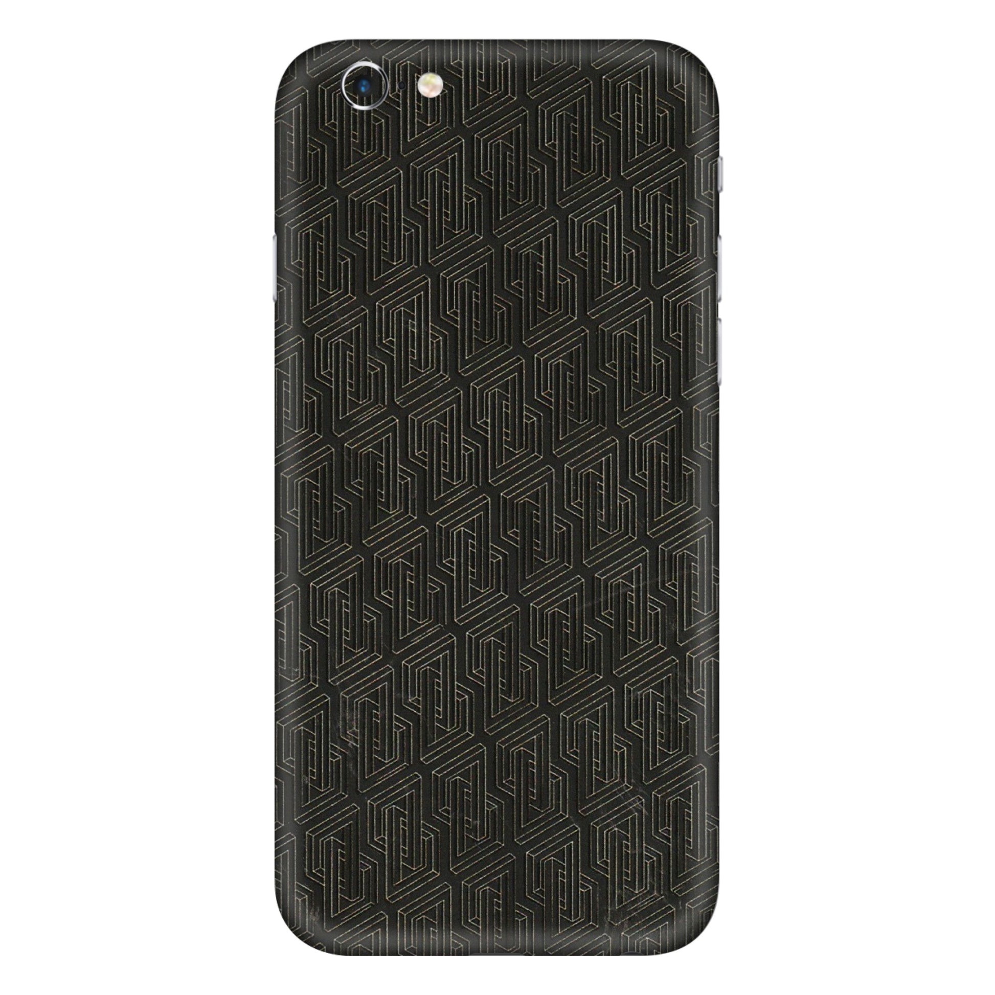 Apple iPhone Skins (All Models) - Black Abstract Pattern - 3D Embossed Finish (L-117) iPhone 6 Plus