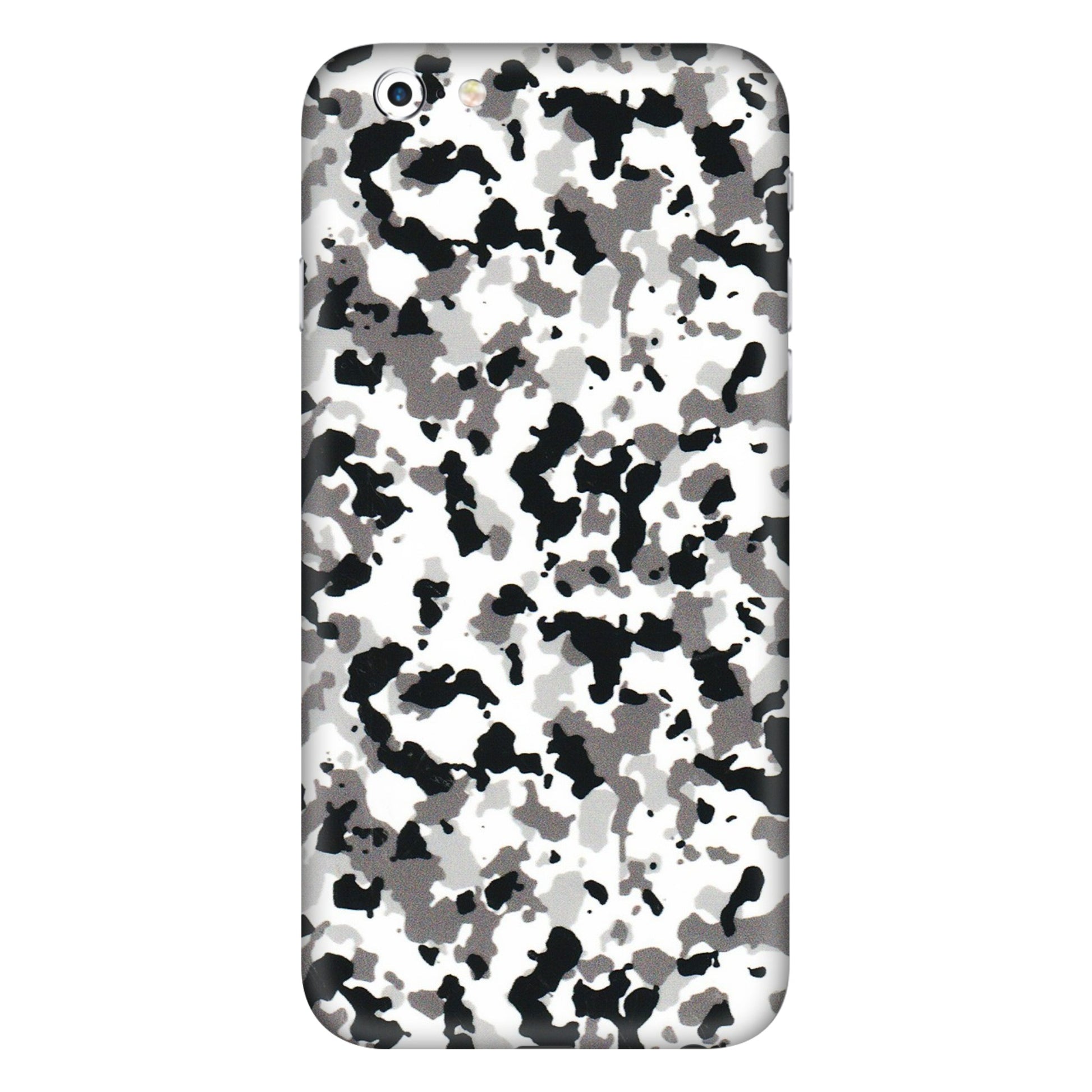 Apple iPhone Skins (All Models) - White Black Camouflage - 3D Embossed Finish (L-18) iPhone 6 Plus