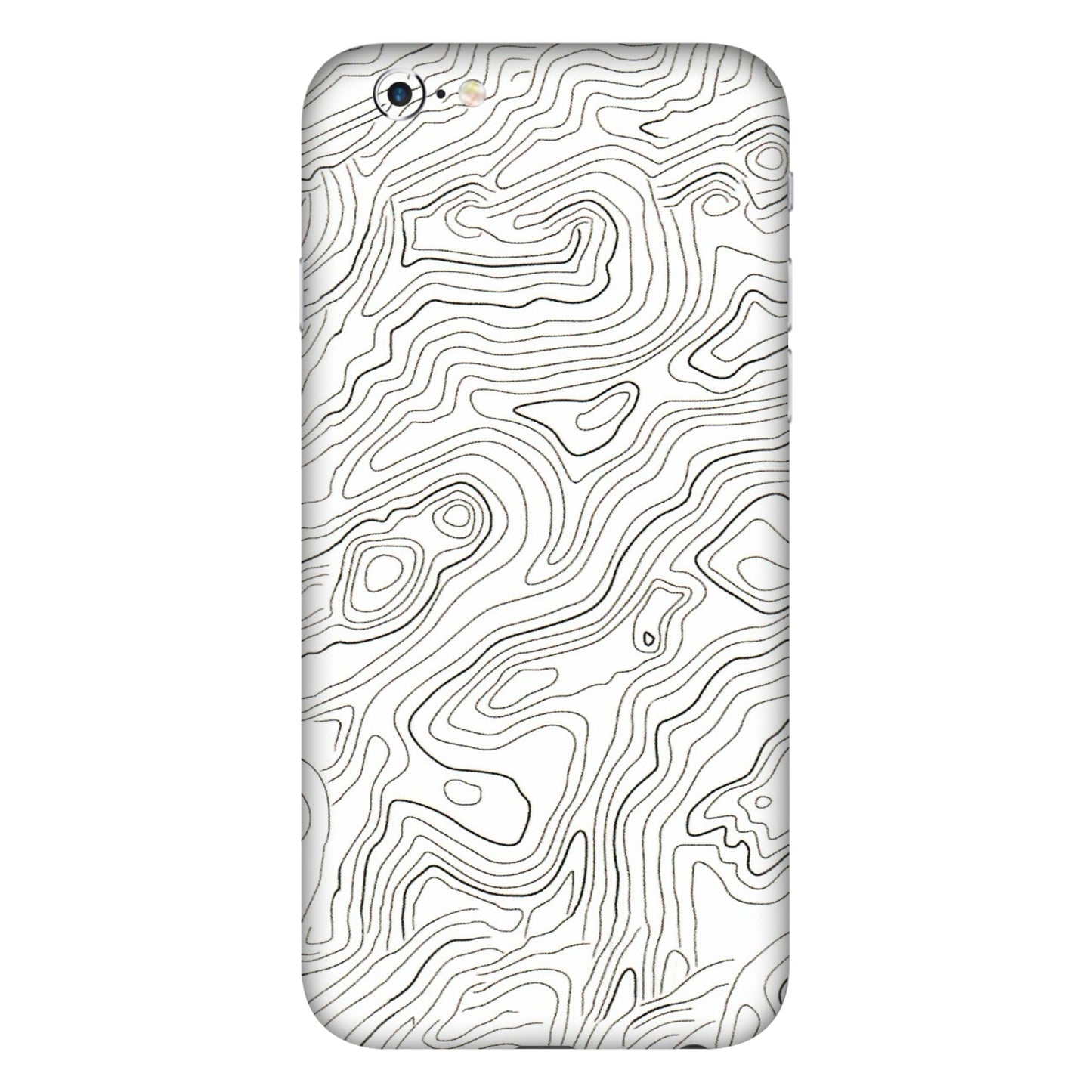 Apple iPhone Skins (All Models) - White Black Swirls - 3D Embossed Finish (L-219) iPhone 6 Plus
