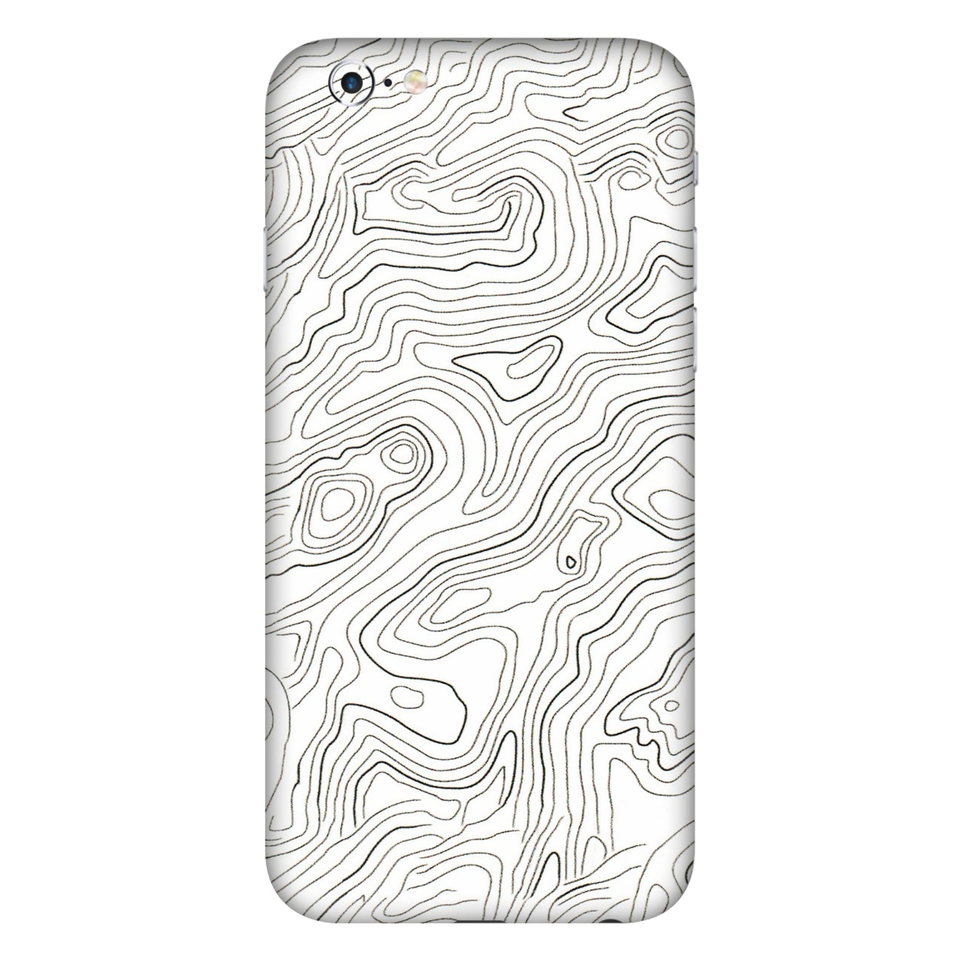 Apple iPhone Skins (All Models) - White Black Swirls - 3D Embossed Finish (L-219) iPhone 6 Plus