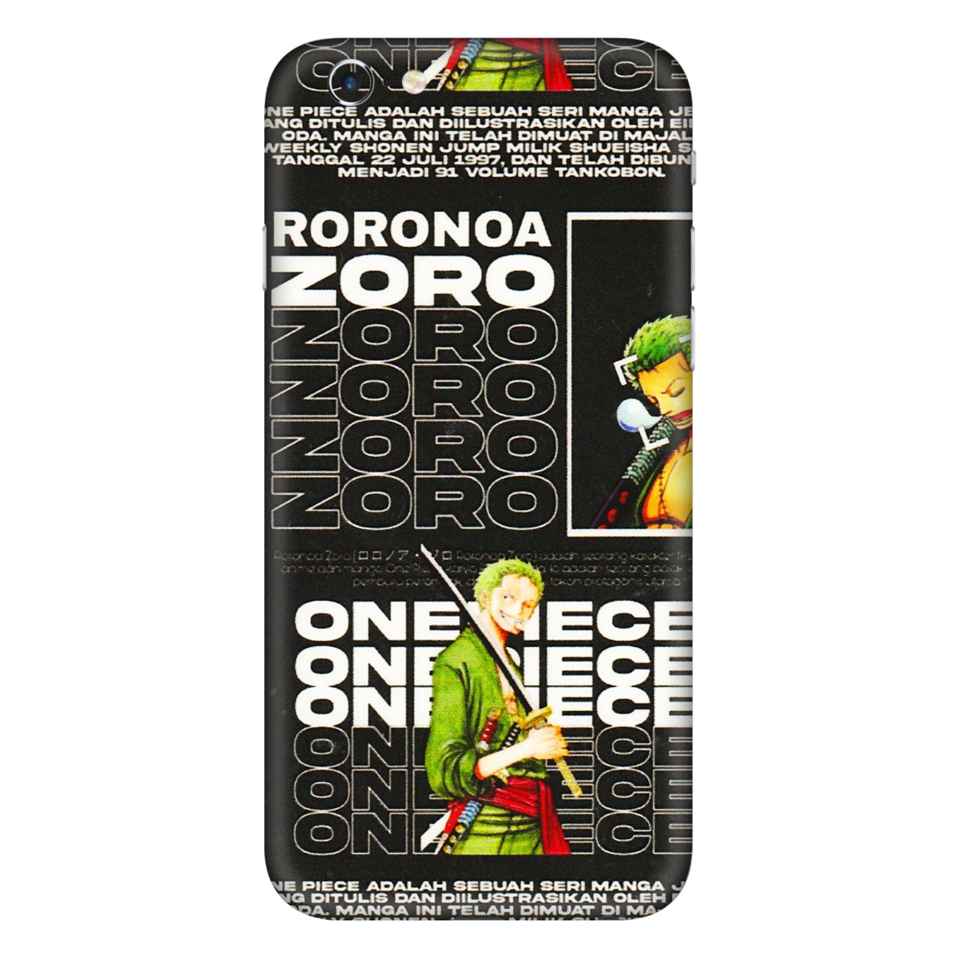 Apple iPhone Skins (All Models) - One Piece Zoro - 3D Embossed Finish (L-250) iPhone 6 Plus
