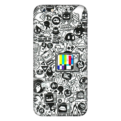 Apple iPhone Skins (All Models) - Doodles Positive Art - 3D Embossed Finish (L-263) iPhone 6 Plus