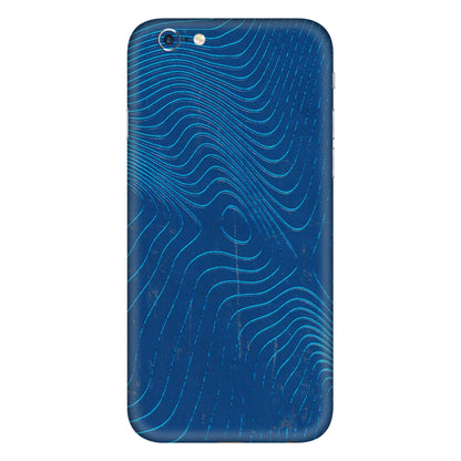 Apple iPhone Skins (All Models) - Abstract Blue Line Map - 3D Embossed Finish (L-272) iPhone 6 Plus
