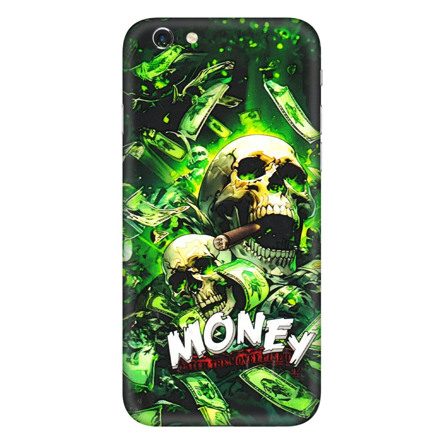 Apple iPhone Skins (All Models) - Skull Money - 3D Embossed Finish (L-303) iPhone 6 Plus