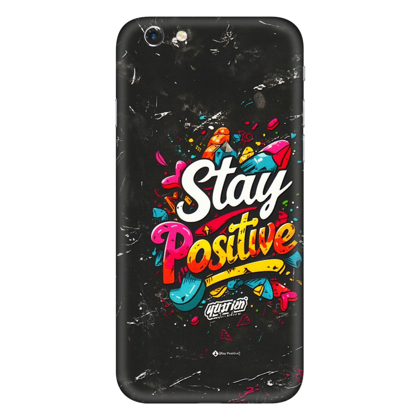 Apple iPhone Skins (All Models) - Stay Positive Black - 3D Embossed Finish (L-31) iPhone 6 Plus
