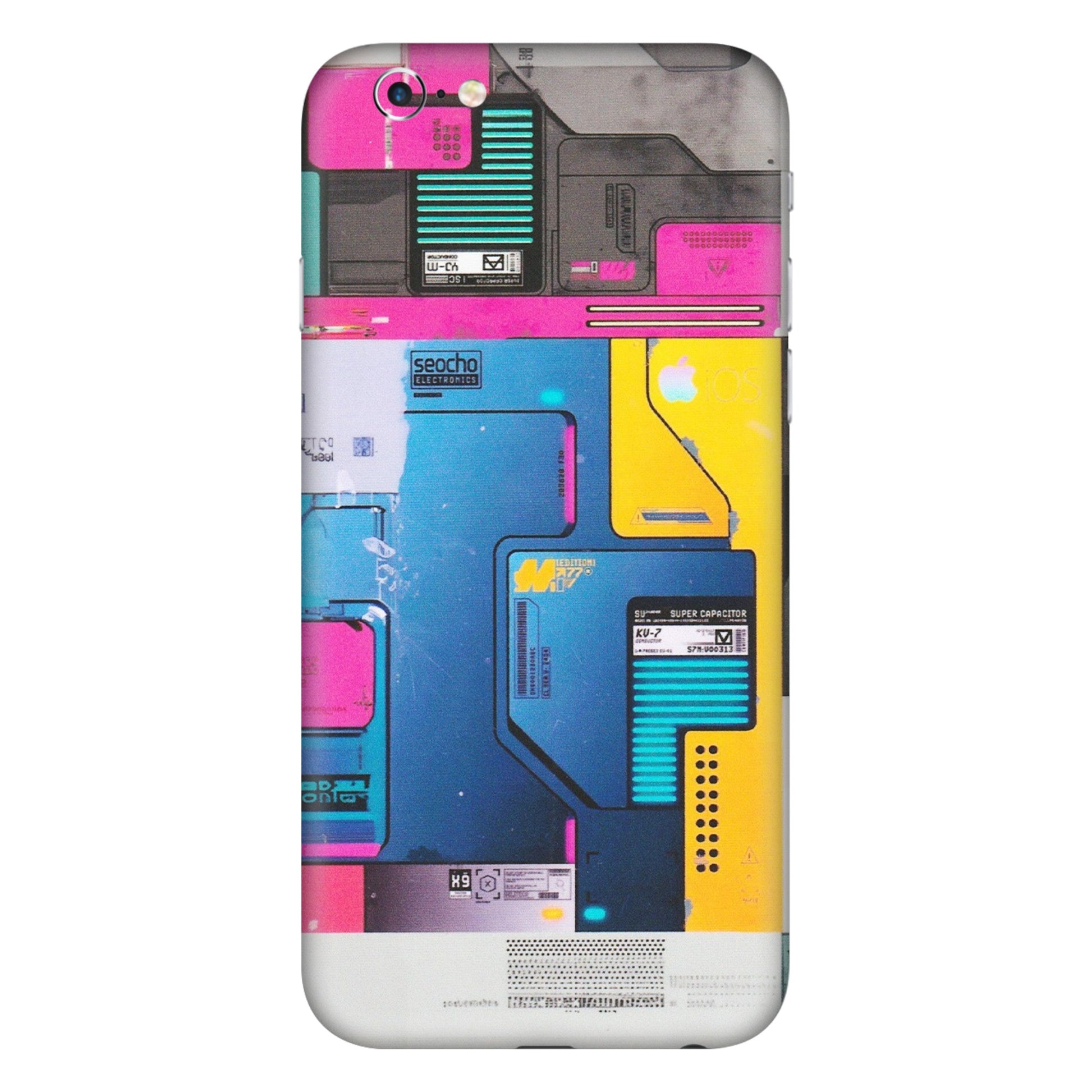 Apple iPhone Skins (All Models) - Colourfull Motherboard Internals - Matte Finish (M-55) iPhone 6 Plus